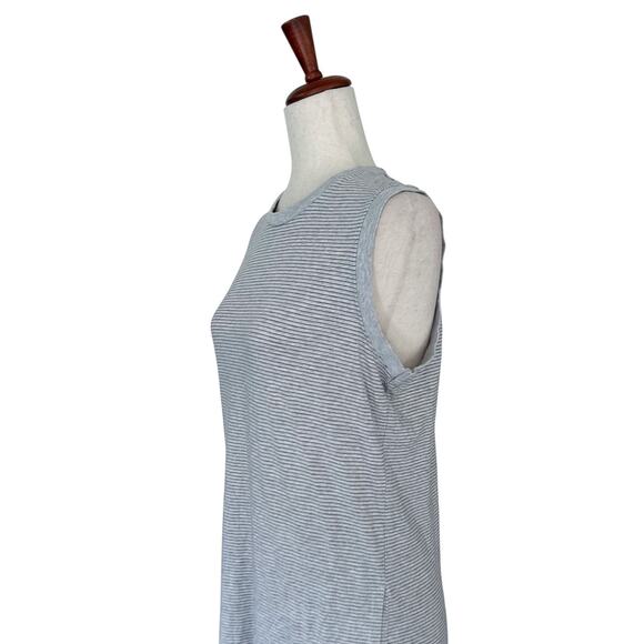 Tasc Performance Dress Medium Womens Gray Striped Sleeveless Side Slit Midi (2) - Picture 4 of 12